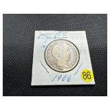 1906 Silver Barber Half Dollar 1906 Silver Barber Half Dollar