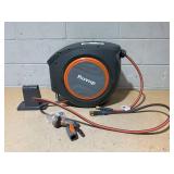 Ruvup Retractable Garden Hose Reel,1/2in x 150ft Water Hose Reel with Metal Bracket, UV Resistant Automatic Hose Reel Wall Mount for Outside, Slow Retraction Any Length Lock 10 Spray Nozzle Ruvup Retractable Garden Hose Reel,1/2in x 150ft Water Hose Reel with Metal Bracket, UV Resistant Automatic Hose Reel Wall Mount for Outside, Slow Retraction Any Length Lock 10 Spray Nozzle