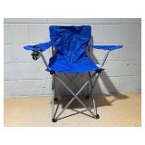 Ozark Trail Quad Folding Camp Chair with Cup Holder, Blue Ozark Trail Quad Folding Camp Chair with Cup Holder, Blue