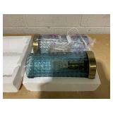 LOT OF 2 BLUE GLASS UPLIGHT Lamp LOT OF 2 BLUE GLASS UPLIGHT Lamp