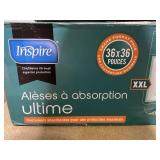 Inspire Super and Ultra Absorbent Disposable Bed Pads, 36" X 36", Pack of 50 with Adhesive, XXL Inspire Super and Ultra Absorbent Disposable Bed Pads, 36" X 36", Pack of 50 with Adhesive, XXL