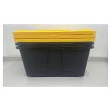 Set of 3 Greenmade 27 Gallon Professional Grade Storage Box with Snap-Tight Lid