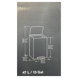 Kohler 13 Gallon Stainless Steel Step Trash Can with Liner