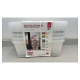 Set of 4 IRIS 12.9 Quart Plastic Buckle-Up Storage Bins with Lids