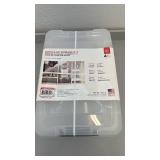 Set of 4 IRIS 12.9 Quart Plastic Buckle-Up Storage Bins with Lids