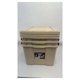 Set of 3 44 Qt WeatherPro Heavy-Duty Plastic Storage Bins with Lids