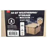 Set of 3 44 Qt WeatherPro Heavy-Duty Plastic Storage Bins with Lids