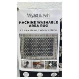 Wyatt & Ash Machine Washable Area Rug 5ft 3in x 7ft 5in Navy Beatrice