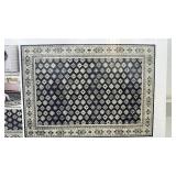 Wyatt & Ash Machine Washable Area Rug 5ft 3in x 7ft 5in Navy Beatrice