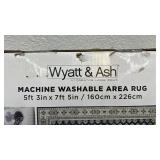 Wyatt & Ash Machine Washable Area Rug 5ft 3in x 7ft 5in Navy Beatrice