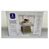 2pk Collapsible Storage Bin and Organizer Clear Stackable 50L Each