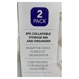 2pk Collapsible Storage Bin and Organizer Clear Stackable 50L Each