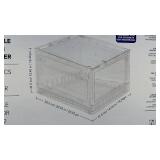 2pk Collapsible Storage Bin and Organizer Clear Stackable 50L Each