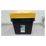 Set of 3 Greenmade 27 Gallon Storage Totes with Yellow Lids