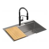 Kohler Provo 33" Dual Mount Single-bowl Workstation Kitchen Sink Kit