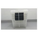 Set of 4 IRIS 12.9 QT Buckle-Up Storage Boxes with Lids