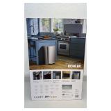 Kohler 13 Gallon Stainless Steel Step Trash Can with Lid and Liner