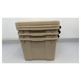 Set of 3 Heavy-Duty 44 Quart WeatherPro Storage Bins with Lids