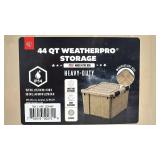 Set of 3 Heavy-Duty 44 Quart WeatherPro Storage Bins with Lids