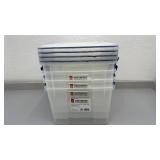 Set of 4 IRIS WeatherPro 44 Qt Storage Boxes with Latching Lids