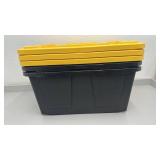 Set of 3 Greenmade 27 Gallon Professional Grade Storage Totes with Snap-Tight Lids