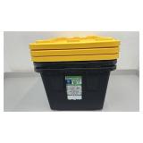 Set of 3 Greenmade 27 Gallon Professional Grade Storage Totes with Snap-Tight Lids