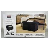 Seville Classics Foldable Trunk Bench Ottoman with Storage