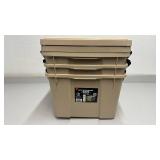 Set of 3 - 44 Qt WeatherPro Heavy-Duty Storage Bins with Lids