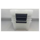 IRIS Buckle Up 4-Piece 12.9 Qt Storage Container Set