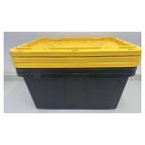 Set of 3 Greenmade 27 Gallon Professional Grade Storage Tote with Snap-Tight Lid