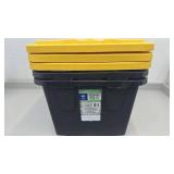 Set of 3 Greenmade 27 Gallon Professional Grade Storage Tote with Snap-Tight Lid