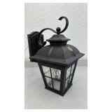 Outdoor Wall Mount Lantern Light Fixture with Seeded Glass Panels