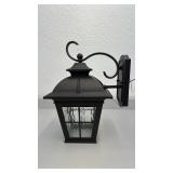 Outdoor Wall Mount Lantern Light Fixture with Seeded Glass Panels
