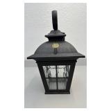 Outdoor Wall Mount Lantern Light Fixture with Seeded Glass Panels