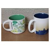 Collection of 10 Starbucks City Series Mugs and Mini Demitasse Cups