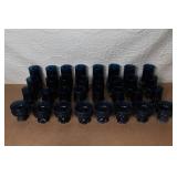 Set of 24 Vintage Blue Goblets and Tumblers Collection