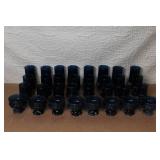 Set of 24 Vintage Blue Goblets and Tumblers Collection