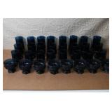 Set of 24 Vintage Blue Goblets and Tumblers Collection