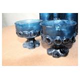 Set of 24 Vintage Blue Goblets and Tumblers Collection