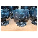 Set of 24 Vintage Blue Goblets and Tumblers Collection
