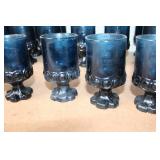 Set of 24 Vintage Blue Goblets and Tumblers Collection