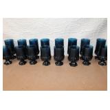 Set of 24 Vintage Blue Goblets and Tumblers Collection