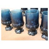 Set of 24 Vintage Blue Goblets and Tumblers Collection