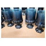 Set of 24 Vintage Blue Goblets and Tumblers Collection