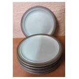Arrow Stone Blue Gray Ceramic Dinnerware Set with Mugs and Plates
