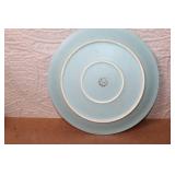 Arrow Stone Blue Gray Ceramic Dinnerware Set with Mugs and Plates