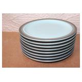 Arrow Stone Blue Gray Ceramic Dinnerware Set with Mugs and Plates