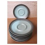 Arrow Stone Blue Gray Ceramic Dinnerware Set with Mugs and Plates