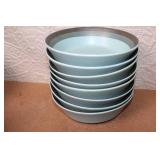Arrow Stone Blue Gray Ceramic Dinnerware Set with Mugs and Plates