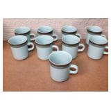 Arrow Stone Blue Gray Ceramic Dinnerware Set with Mugs and Plates